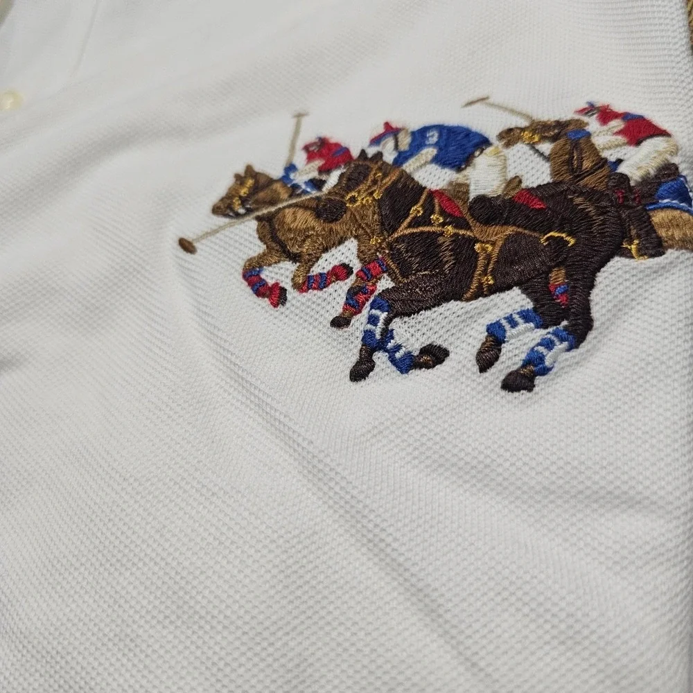 Ralph Lauren Big & Tall Triple Pony Polo Shirt White Size: 3LT (3X Large‎ Tall)